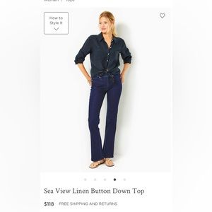 Lily Pulitzer Sea View Linen top